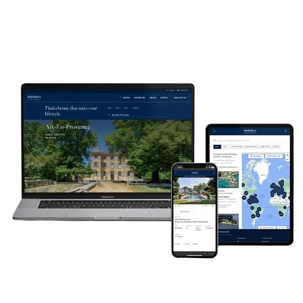 Sotheby’s International Realty digital listing experience shown across desktop, tablet, and mobile devices.